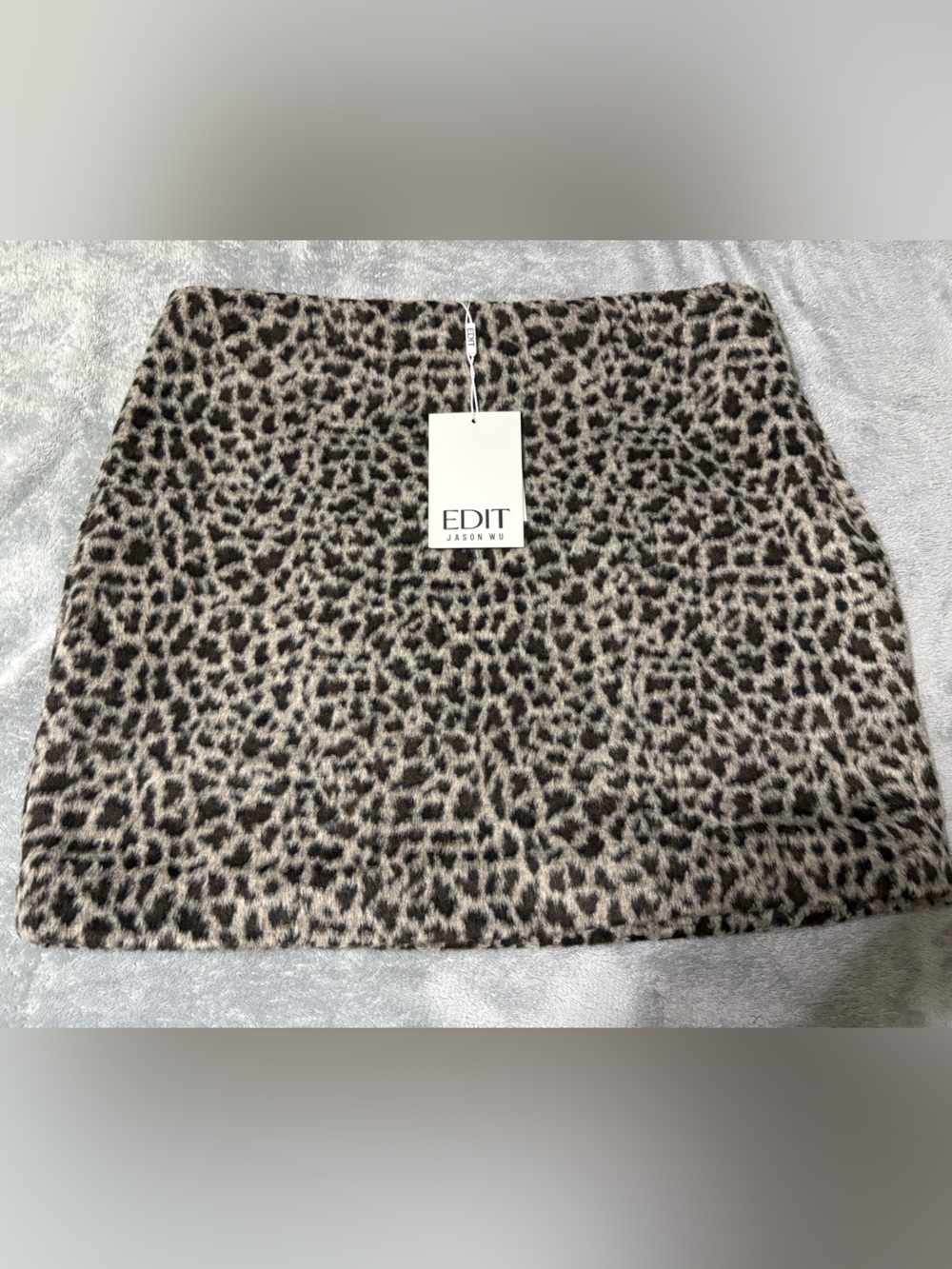 Leopard Print Mini Skirt in Taupe and Black